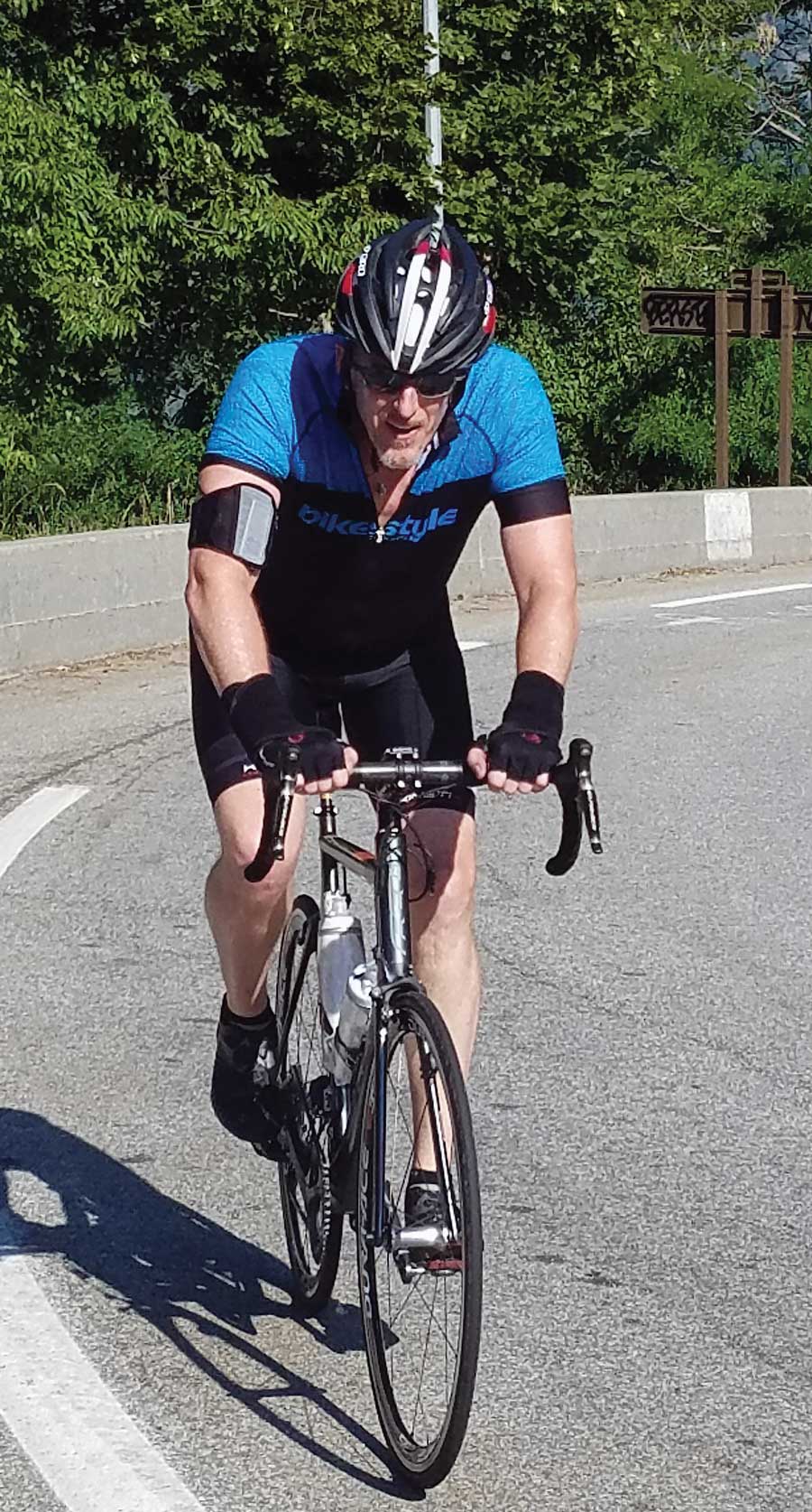 Greg Peistrup riding his bike